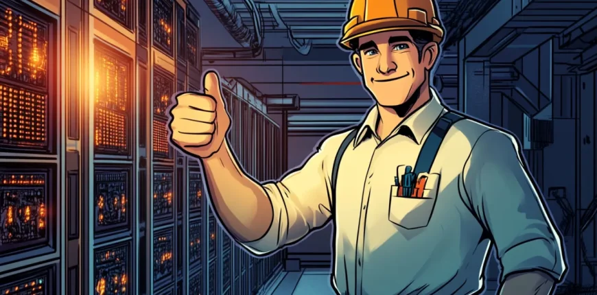 blockheadco_cartoon_of_an_inspector_to_a_crypto_mining_facility_fbd7d43c-0963-4399-9268-567565728fb5.webp