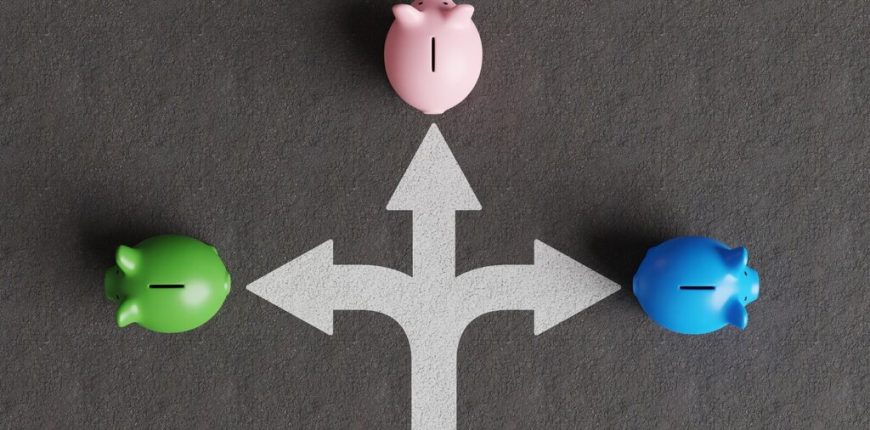White-divided-road-sign-mark-on-asphalt-with-3-different-colored-piggy-banks-going-to-different-dire.JPEG
