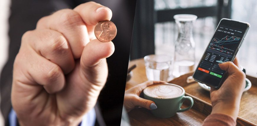 Penny-Stocks-composite-image-businessman-holding-penny-businesswoman-with-smartphone.jpg