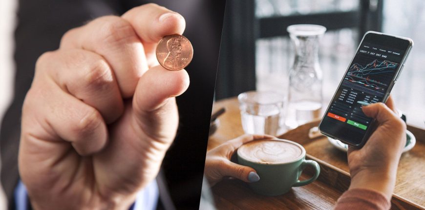 Penny-Stocks-composite-image-businessman-holding-penny-businesswoman-with-smartphone.jpg